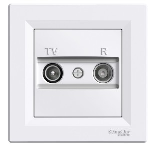 Asfora, TV/R intermediate socket, 8dB, white