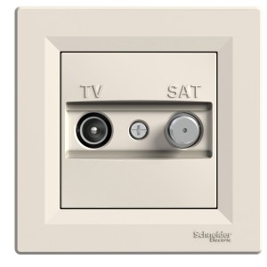 Asfora, TV-SAT intermediate socket, 4dB, cream
