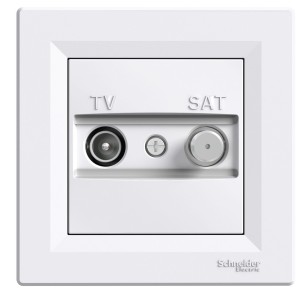 Asfora, TV-SAT intermediate socket, 8dB, white