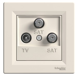 Asfora, TV-SAT-SAT ending socket, 1dB, cream