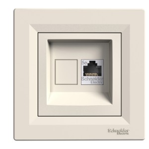 Asfora - single Data socket - RJ45 cat.5 STP, cream