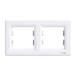 Asfora - horizontal 2-gang frame - white