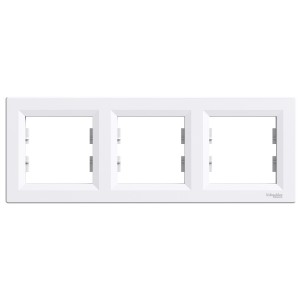 Asfora - horizontal 3-gang frame - white