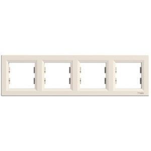 Asfora - horizontal 4-gang frame - cream