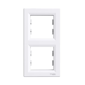 Asfora - vertical 2-gang frame - white