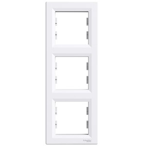 Asfora - vertical 3-gang frame - white