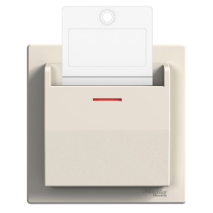 Asfora - hotel card switch - 10AX screwless terminals, cream