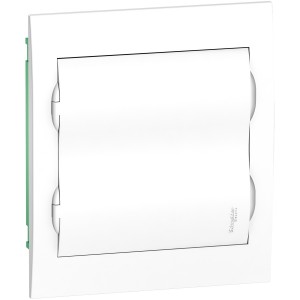 Easy9 - flush enclosure 24 modules - plain door - with E/N term.blocks