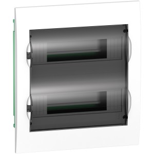 Easy9 - flush enclosure 24 modules - smoked door - with E/N term.blocks