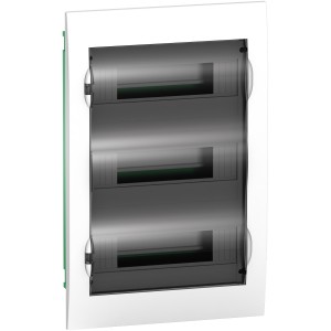 Easy9 - flush enclosure 36 modules - smoked door - with E/N term.blocks
