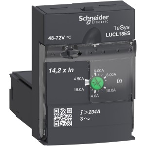 Standardne juhtseade, TeSys U, 4,5-18A, 3P mootorid, magnetkaitse, spiraal 48-72V AC / DC