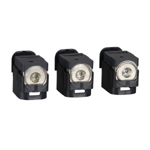 aluminium bare cable connectors, Compact NSX, EasyPact CVS, for 1 cable 25 mm² to 95 mm², 250 A, set of 3 parts