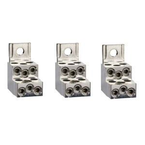 aluminium bare cable connectors, Compact NSX, for 6 cables 1.5 mm² to 35 mm², 250 A, set of 3 parts