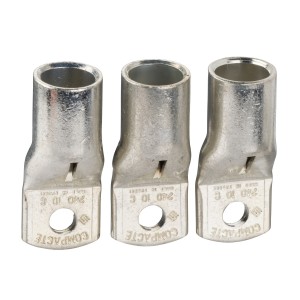connection accessories, Compact NSX, EasyPact CVS, FuPact INFB, crimp lugs for copper cable 120 mm², set of 3 parts
