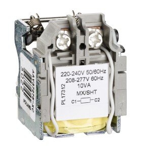 MX shunt trip release, Compact NSX, PowerPact Multistandard, EasyPact CVS, rated voltage 220 to 240 VAC 50/60 Hz, 208 to 277 VAC 60 Hz