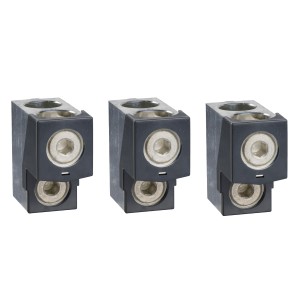 aluminium bare cable connectors, Compact NSX, EasyPact CVS, for 2 cables 35 mm² to 240 mm², 630 A, set of 3 parts