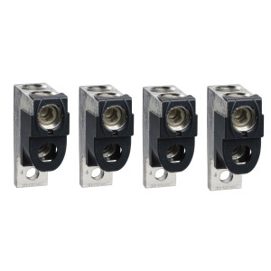 aluminium bare cable connectors, Compact NSX, EasyPact CVS, for 2 cables 35 mm² to 240 mm², 630 A, set of 4 parts