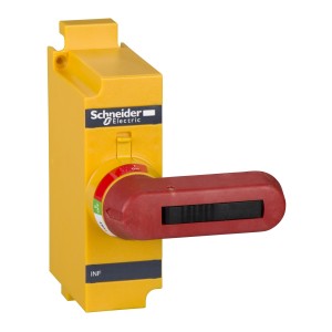 Direct front rotary handle, FuPact INF40 to INF160, INFB200, red handle on yellow front plate