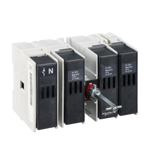 Switch disconnector fuse, FuPact INFB32, 32 A, 4 poles 3F, fuse type BS A1, front control