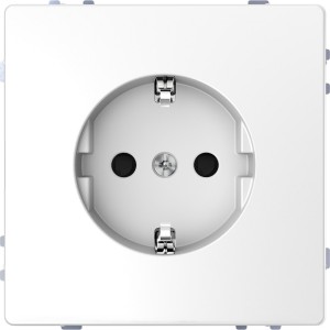 SCHUKO socket-outlet, shutter, screwless terminals, lotus white, System Design