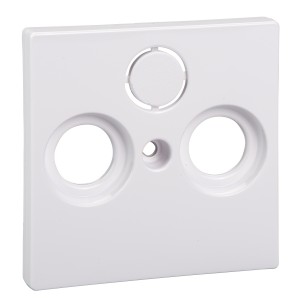 Central plate for antenna sock.-out.s 2/3 holes, active white, glossy, System M