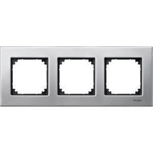 Metal frame, 3-gang, Platinium silver, M-Elegance