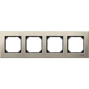 Metal frame, 4-gang, Titanium, M-Elegance