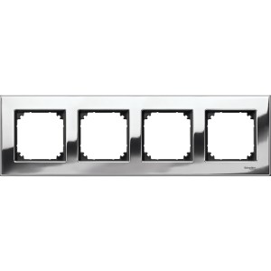 Metal frame, 4-gang, Chrome, M-Elegance