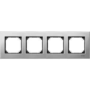 Metal frame, 4-gang, Platinium silver, M-Elegance