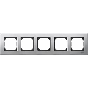 Metal frame, 5-gang, Platinium silver, M-Elegance