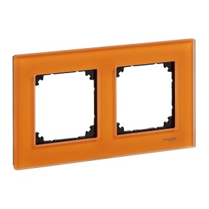 Real glass frame, 2-gang, Calcite orange, M-Elegance