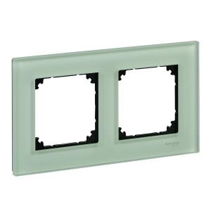 Real glass frame, 2-gang, Emerald green, M-Elegance