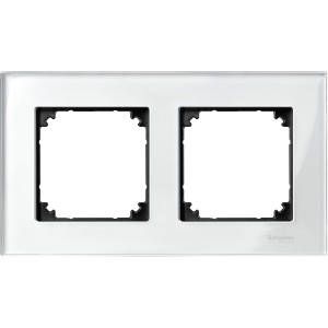 Real glass frame, 2-gang, Brilliant white, M-Elegance