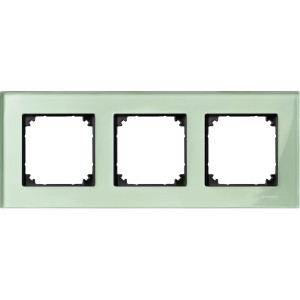 Real glass frame, 3-gang, Emerald green, M-Elegance