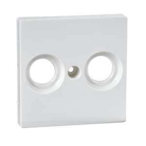 Central plate for antenna socket-outlets 2 holes, polar white, glossy, System M