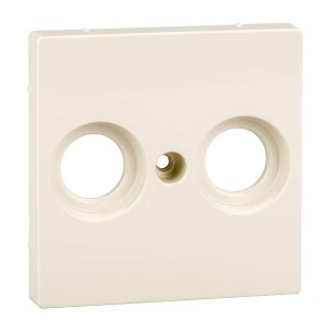 Central plate for antenna socket-outlets 2 holes, white, glossy, System M