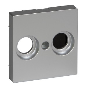 Central plate for antenna socket-outlets 2 holes, aluminium, System M