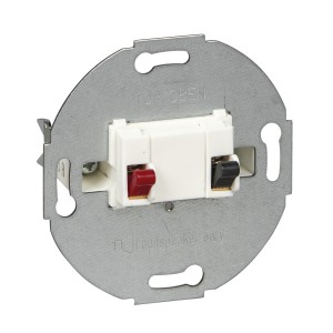 Loudspeaker connection insert, 1-gang, polar white