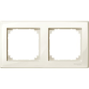 M-Smart frame, 2-gang, white, glossy