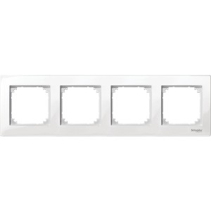 M-PLAN frame, 4-gang, polar white, glossy