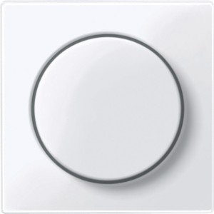 Central plate with rotary knob, active white, glossy, System M