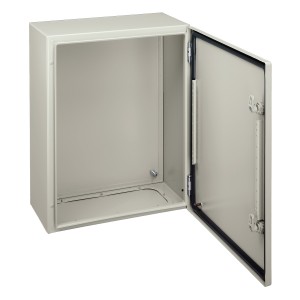 Spacial CRN plain door with mount.plate. H250xW200xD150 IP66 IK10 RAL7035..