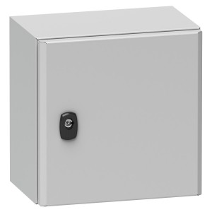 Spacial S3D plain door with mount.plate. H400xW300xD150 IP66 IK10 RAL7035.