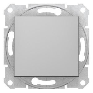Sedna - 1pole switch - 10AX without frame aluminium