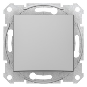 Sedna - 1pole 2way switch - 16AX without frame aluminium