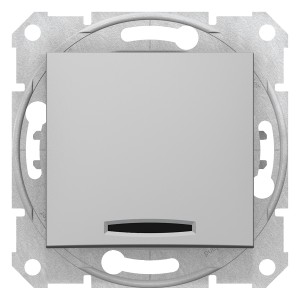 Sedna - intermediate switch - 10AX locator light, without frame aluminium