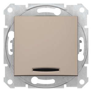 Sedna - intermediate switch - 10AX locator light, without frame titanium