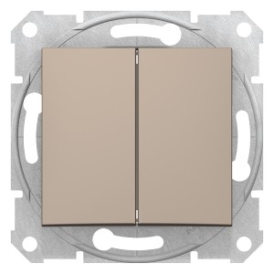 Sedna - double 2way switch - 10AX without frame titanium