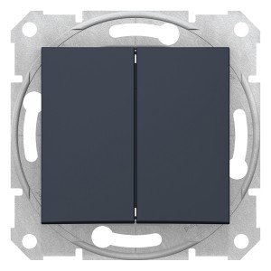 Sedna - double 2way switch - 10AX without frame graphite