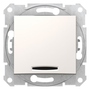 Sedna - 1pole switch - 10AX locator light, without frame cream